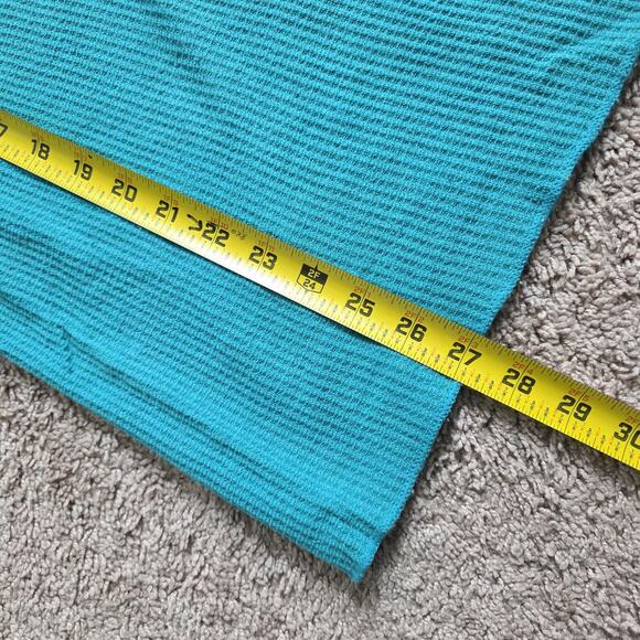 Vintage 90s Harley Davidson Teal Thermal Waffle Knit Top XL Flames Eagle 1993 - Picture 12 of 13